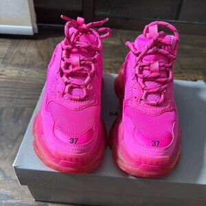 Balenciaga Triple S Fluo Pink Sneakers 37 / US 7 – Like New